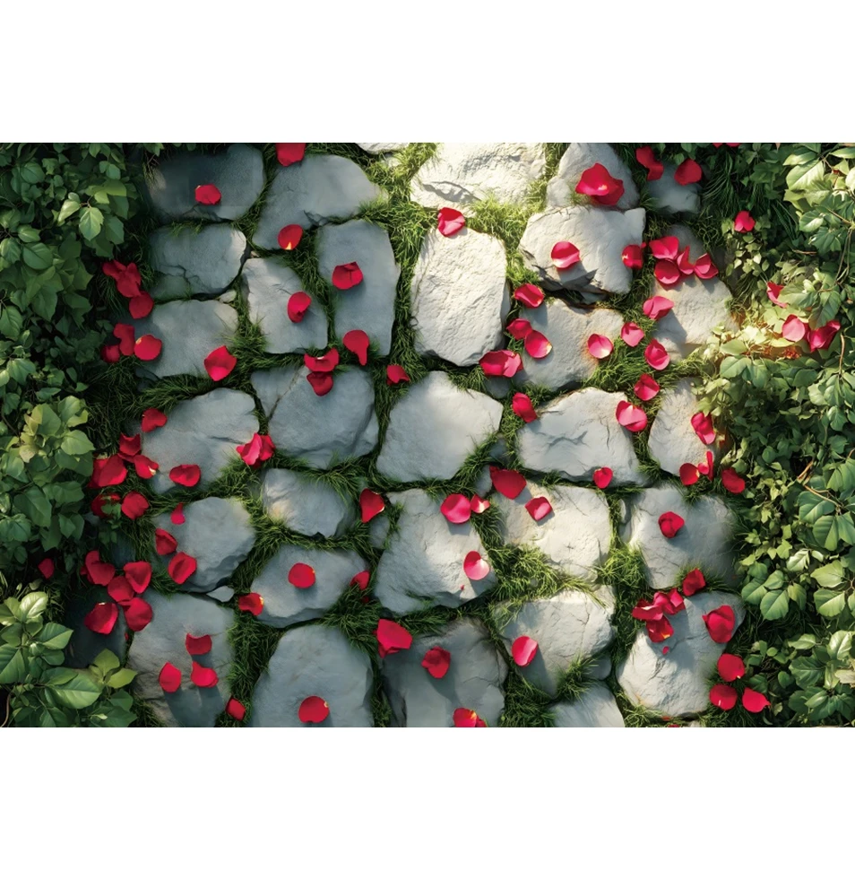 꽃 스톤 로드 배경 사진 스튜디오, 발렌타인 데이, 결혼식, 생일 파티, 행사, 바닥 장식