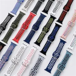 Silicone Strap For Apple Watch band 44mm 40mm 45mm 49mm 41mm 38mm 42mm 44 45 mm Bracelet iWatch ultra 2 series 7 3 6 se 8 9 Band