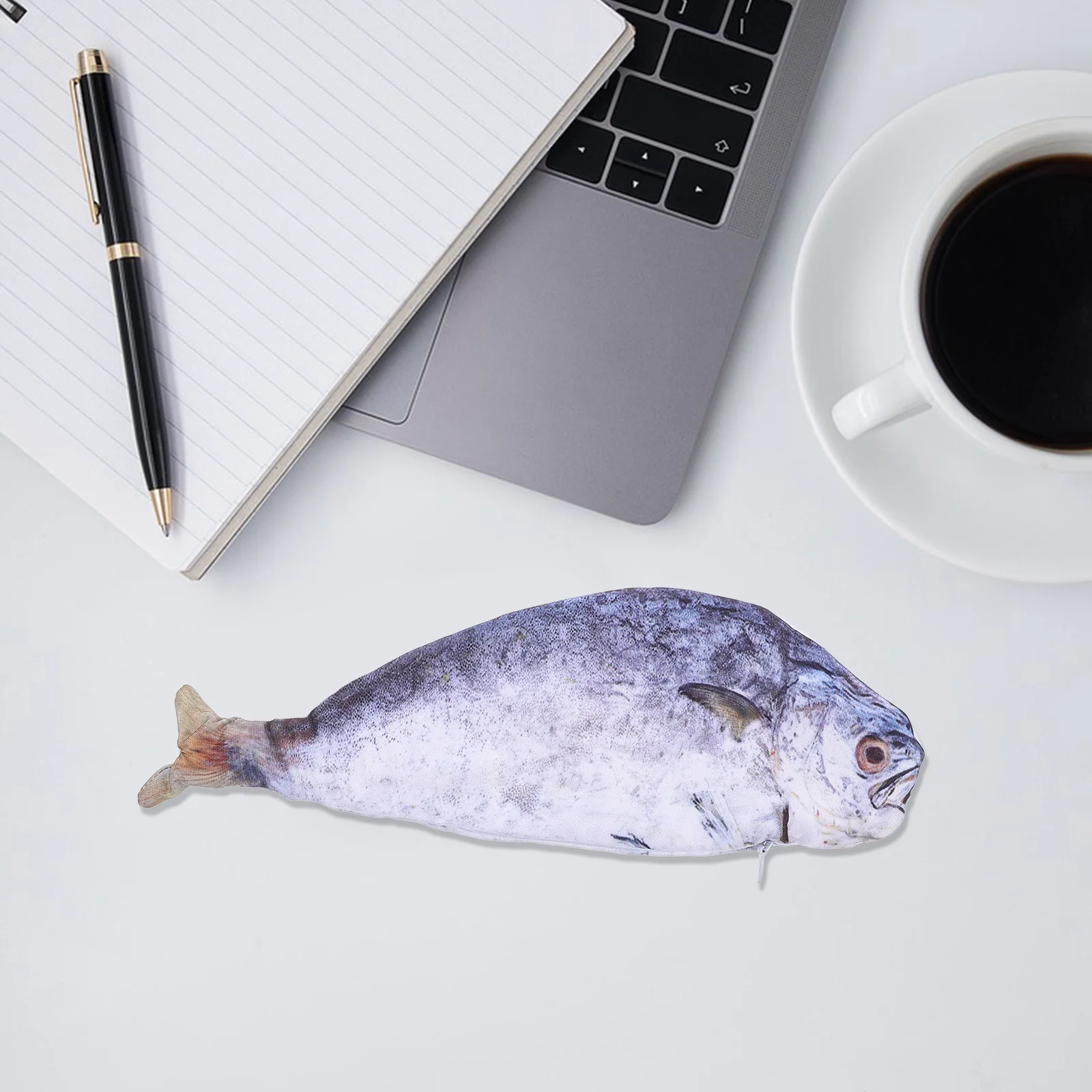 

Fish Shaped Pen Bag Aesthetic Pencil Pouch Wallet Cute Novelty Travel Girl Roomy Interior Lifelike Fish Design Multi Functional