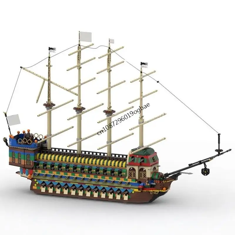 

New 3579Pcs Moc European Medieval Pirates Series Perseverance Warship Creative Ideas Imperial Flagship Toys Gift Building Blocks
