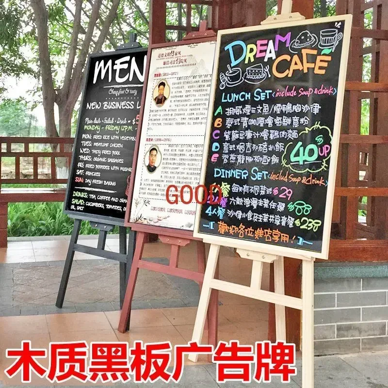 Houten kleur reclame poster schoolbord displaystandaard