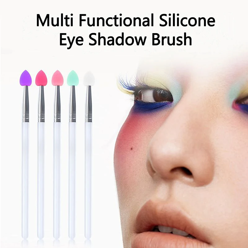 

Silicone Eyeshadow Brush Makeup Brush Professional Facial Cosmetic Tools For Women Lipstick Brush Lip Nail Stick Applicator