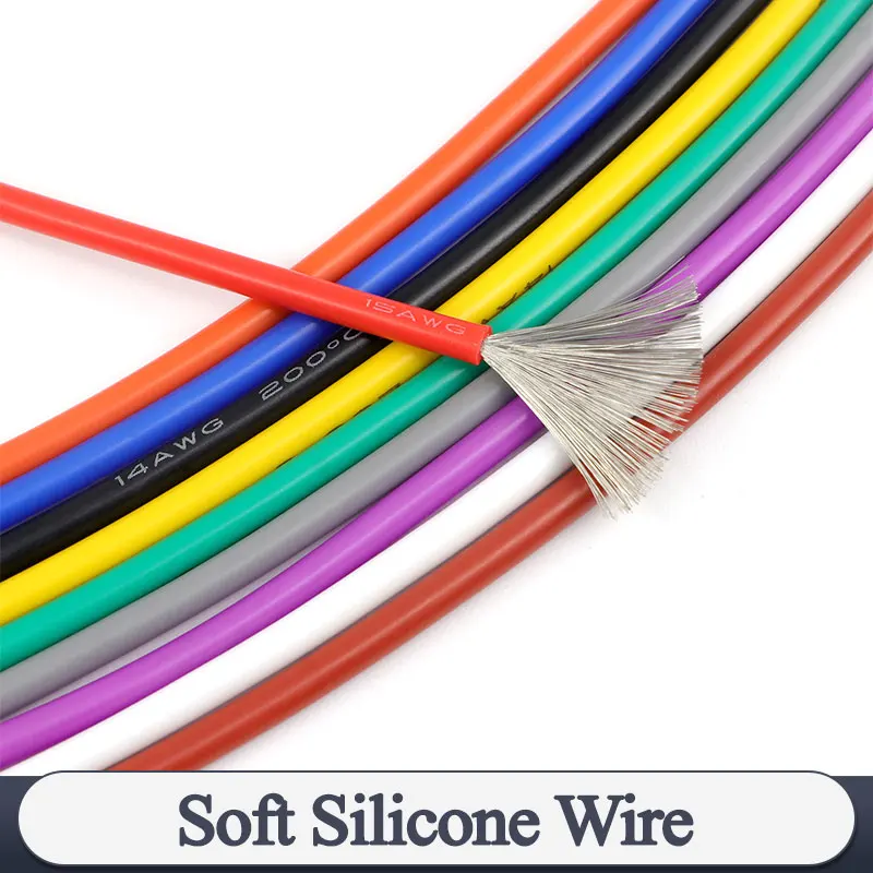 5~50m Ultra Soft Silicone Wire 30AWG-16AWG High Temperature Resistant Flexible Tinned Copper Cable For DIY Electrical Connection