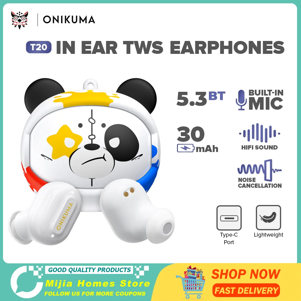 سماعات أذن لاسلكية متوافقة مع بلوتوث ، سماعات أذن ، سماعات رأس للألعاب مع ميكروفون ، صوت صادم Hifi ، V5.3 ، T20 #1