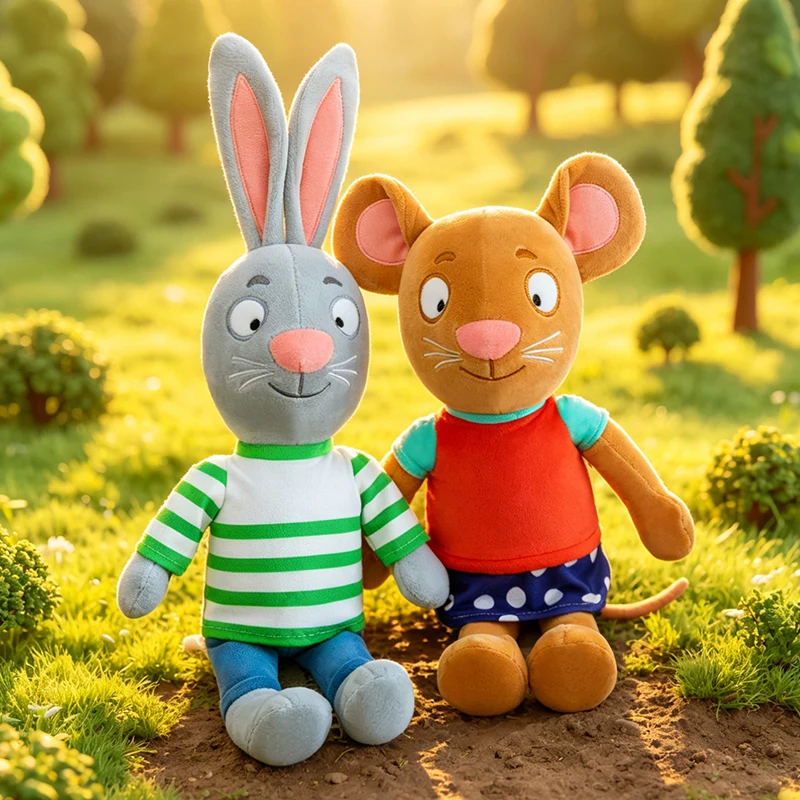 30/60cm Kawaii Pip and Posy Plush Toys Cartoon Plushies Rabbit Mouse Pig Frog Figure Kids Educational Stuffed Animals Dolls - view 3