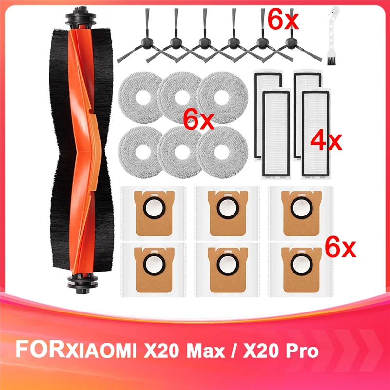 

Аксессуары A38T для робота-пылесоса Xiaomi X20 Max / X20 Pro: мешки для пыли, насадки для мытья полов, основная щетка, боковые щетки, HEPA-фильтр