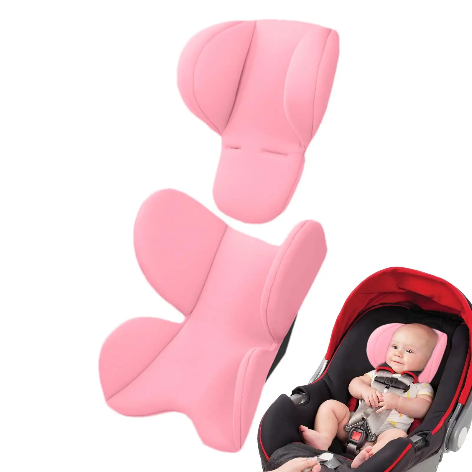 Coussin de poussette doux pour bébé, coussinets de siège de tête et de cou, insertion de siège de voiture pour bébé, accessoires de poussette pour bébé