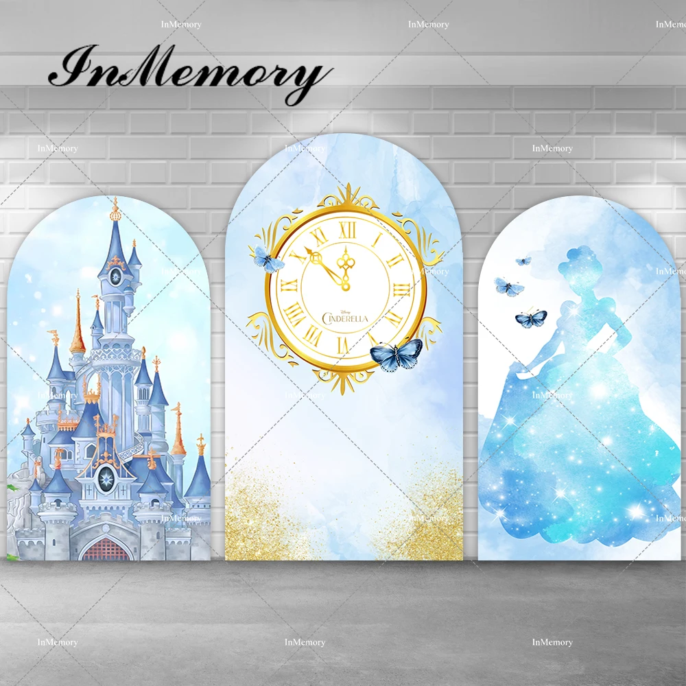 女の子のためのおとぎ話のプリンセスシンデレラの弓の背景カバー,誕生日パーティーの背景,ベビーシャワーのバナーサプライヤー