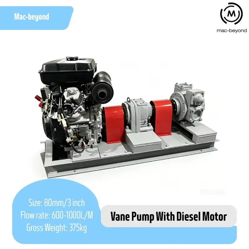 Oil Station Pump Rotary Vane  With D Motor Industrial Fuel Transfer Oil Filling