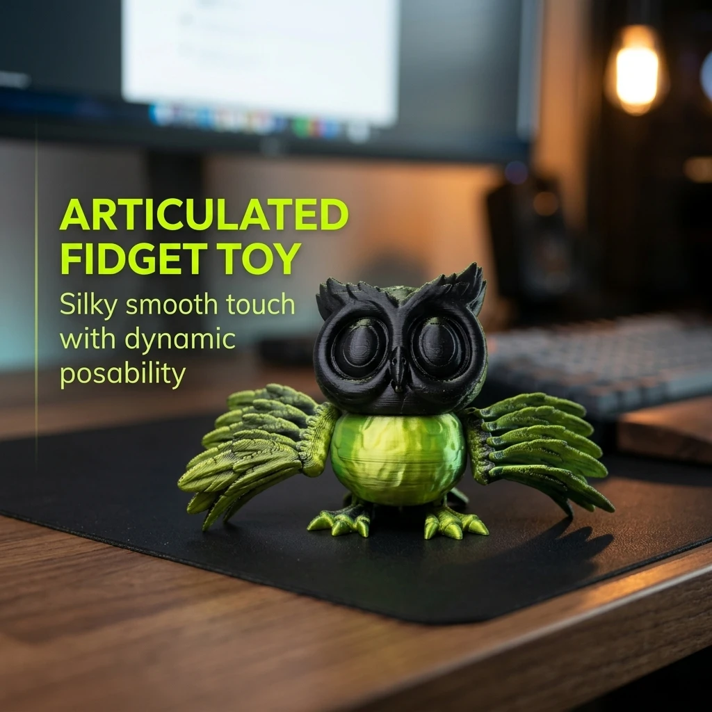 2-piece owl ornament set, realistic appearance, fully articulated joints, simulating flight state, fun ornament, gift.