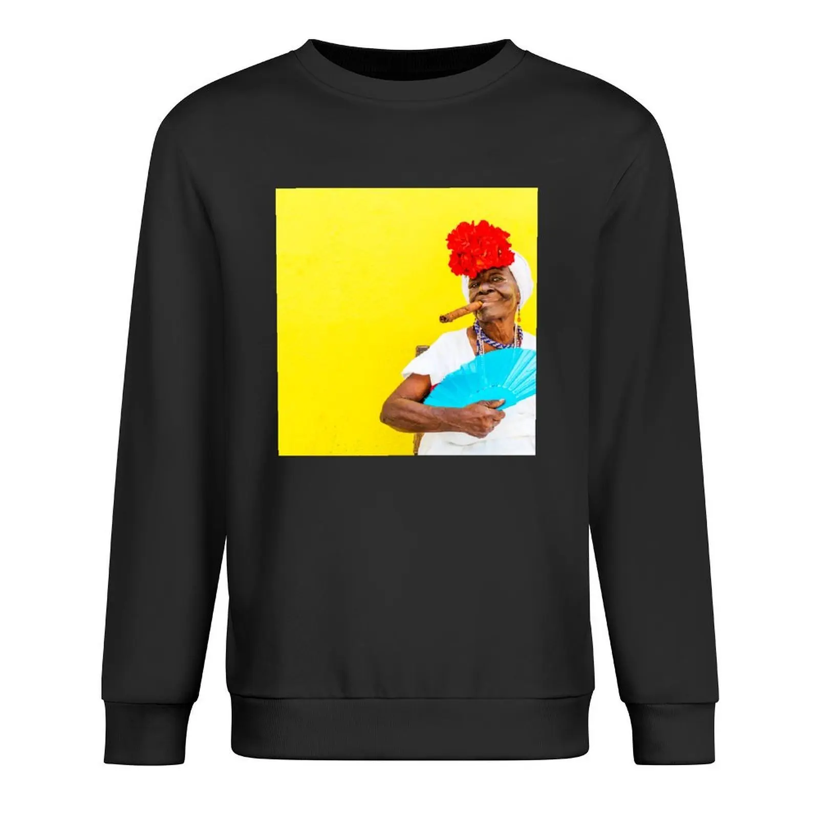 

Cuban Woman In Havana With Cigar Pullover tracksuit men's clothing autumn jacket men clothes for men graphic sweatshirts
