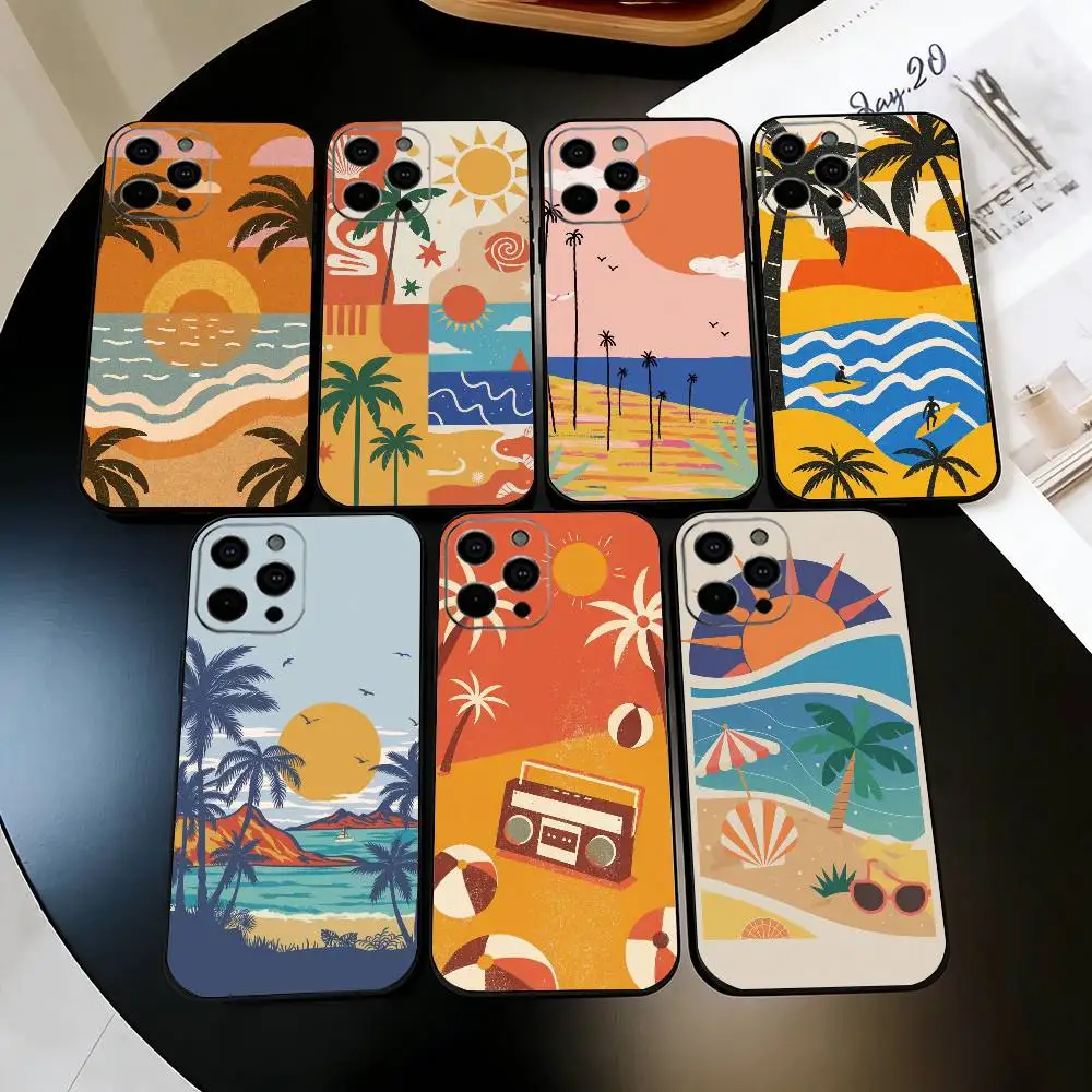 

Vintage West Coast Phone Case For iPhone 17, 16,15,14,13,12,11 Plus,Pro Max, Others Soft Black Cover