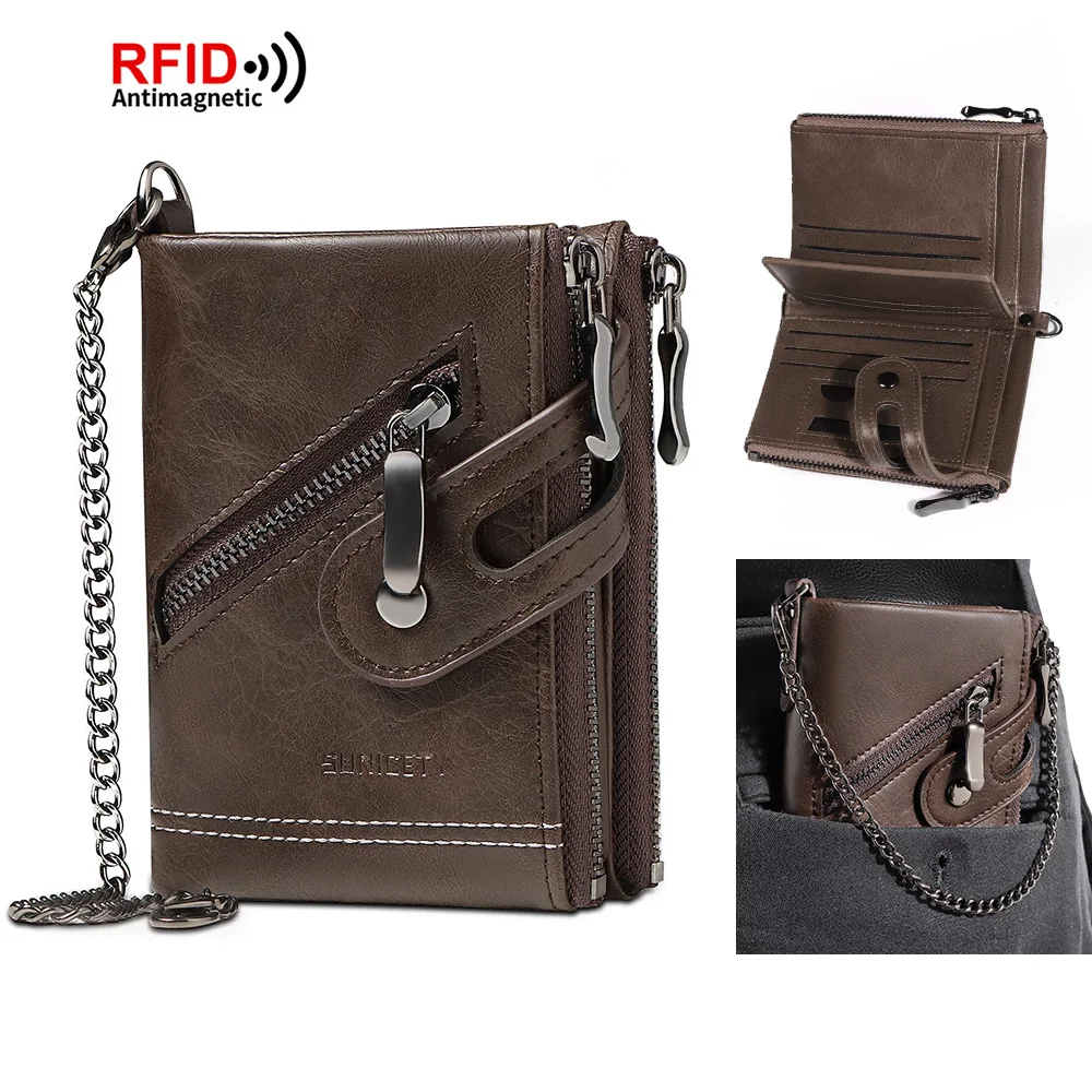 

Стильный и модный кошелек с цепочкой, винтажный кошелек, сумка для хранения документов, держатель для карт.