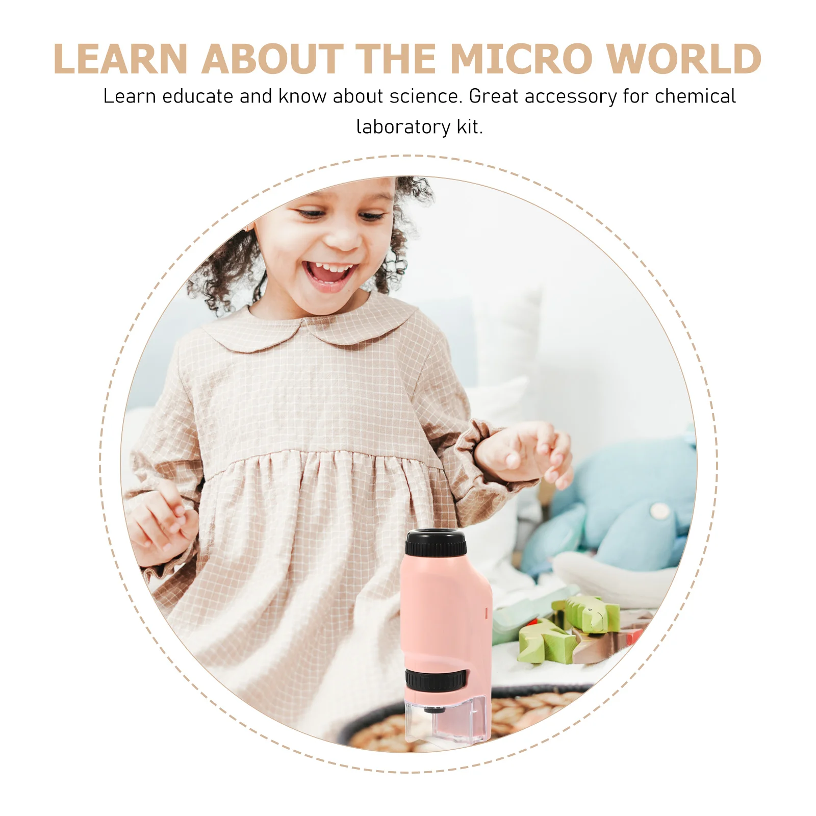 

Portable Microscope Toy Abs Biological Observing Science Educational Tool Kids Student Monocular Plastic Experiment Accessory