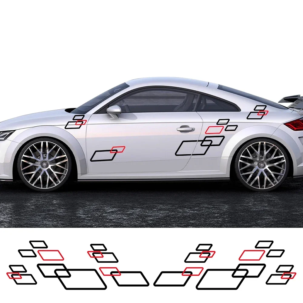 

Car Side Body Sticker Graphics Vinyl Decals Square Creative Decor Auto Accessories For Audi TT 8N MK1 MK2 8J Coupe MK3 8S TFSI
