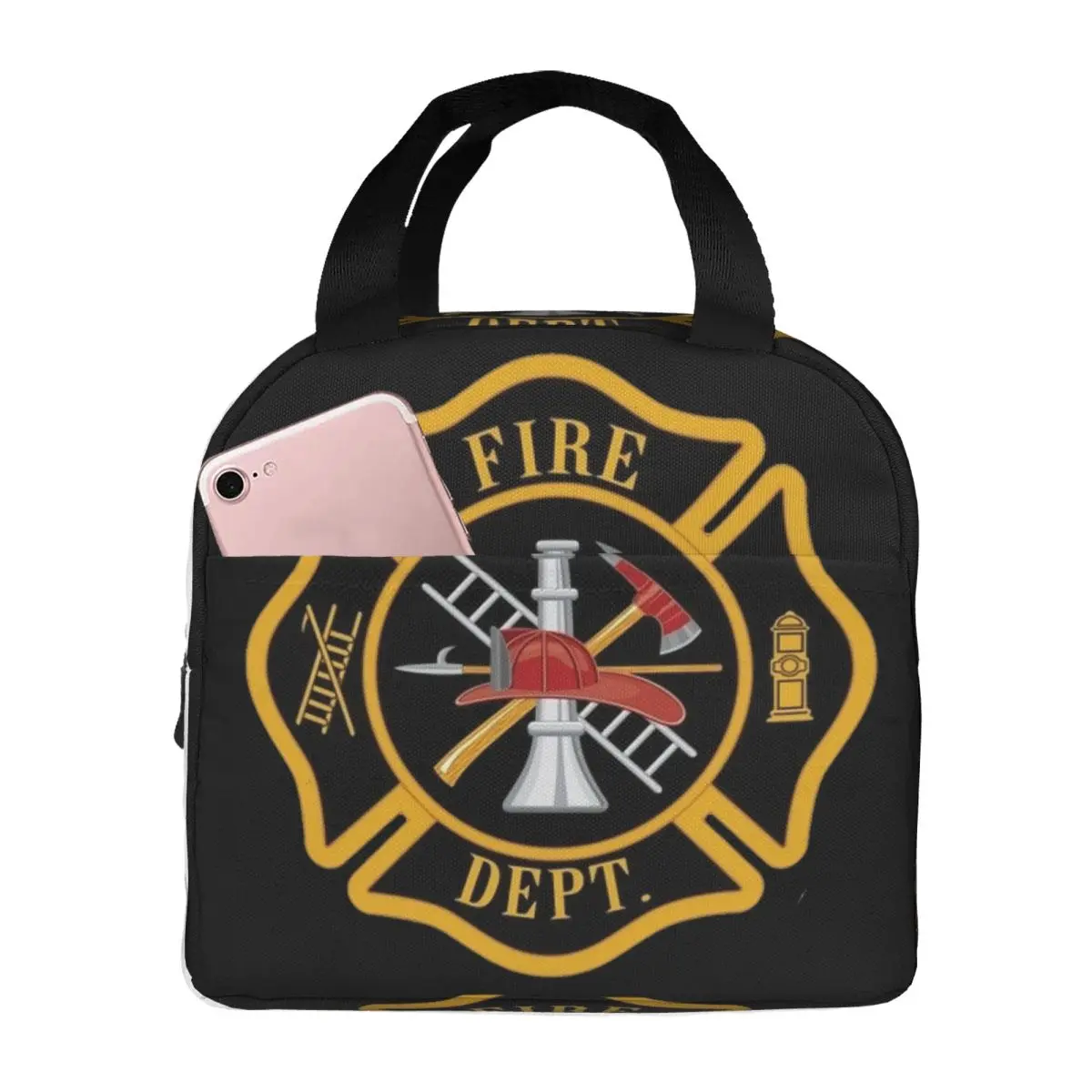 Fire Rescue Firefighter Insulated Lunch Bag for Women Leakproof Cooler Thermal Bento Box Beach Camping Travel