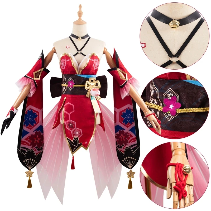 Hanabi Sparkle Cosplay Traje, Trilho Estrela Honkai, Máscara Conjunto Completo, Sapatos, Peruca, Vestido de Halloween