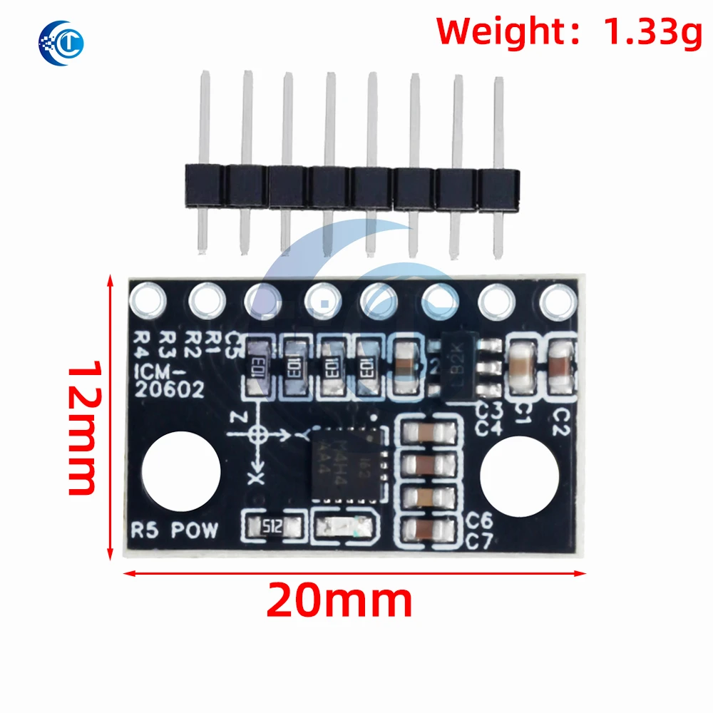 Moduł akcelerometru i żyroskopu sześciowosowego o wysokiej precyzji i niskim poziomie szumów, zasilany napięciem DC 3,3–5 V, model ICM-20602, ICM-20948, przeznaczony do Arduino. — zdjęcie produktu 2