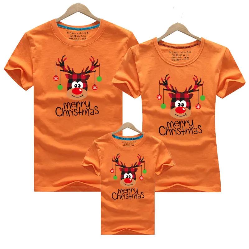 Christmas Family Matching Clothes Mom Dad Son and Daughter T-shirts Kids Couple Tees