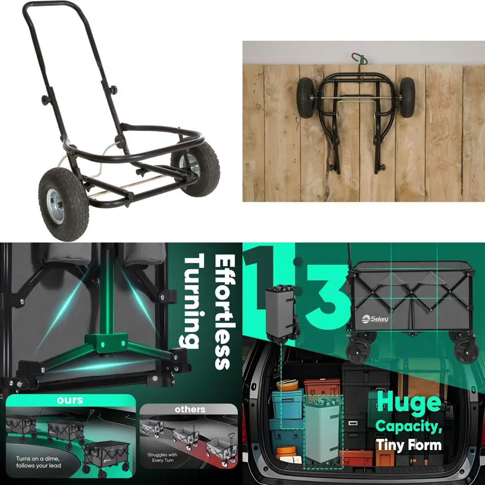 

Large Tub Cart with Wheels for Heavy Loads, Holds Up to 350 lbs, Ideal for Outdoor Yard Work