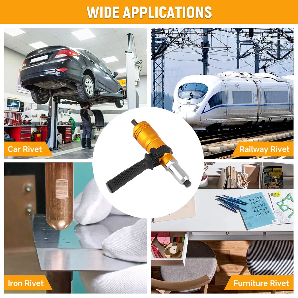 Электрический заклепочный пистолет Hoteche, адаптер для дрели, многофункциональный пистолет для заклепок, адаптер для дрели, аккумуляторная клепальная вставка, гайка, инструмент для заклепок