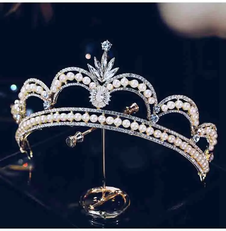 

CC Vintage Crown Women Hair Accessories Wedding Hairwear Bridal Dress Engagement Jewelry Tiaras and Crowns Luxury FO009