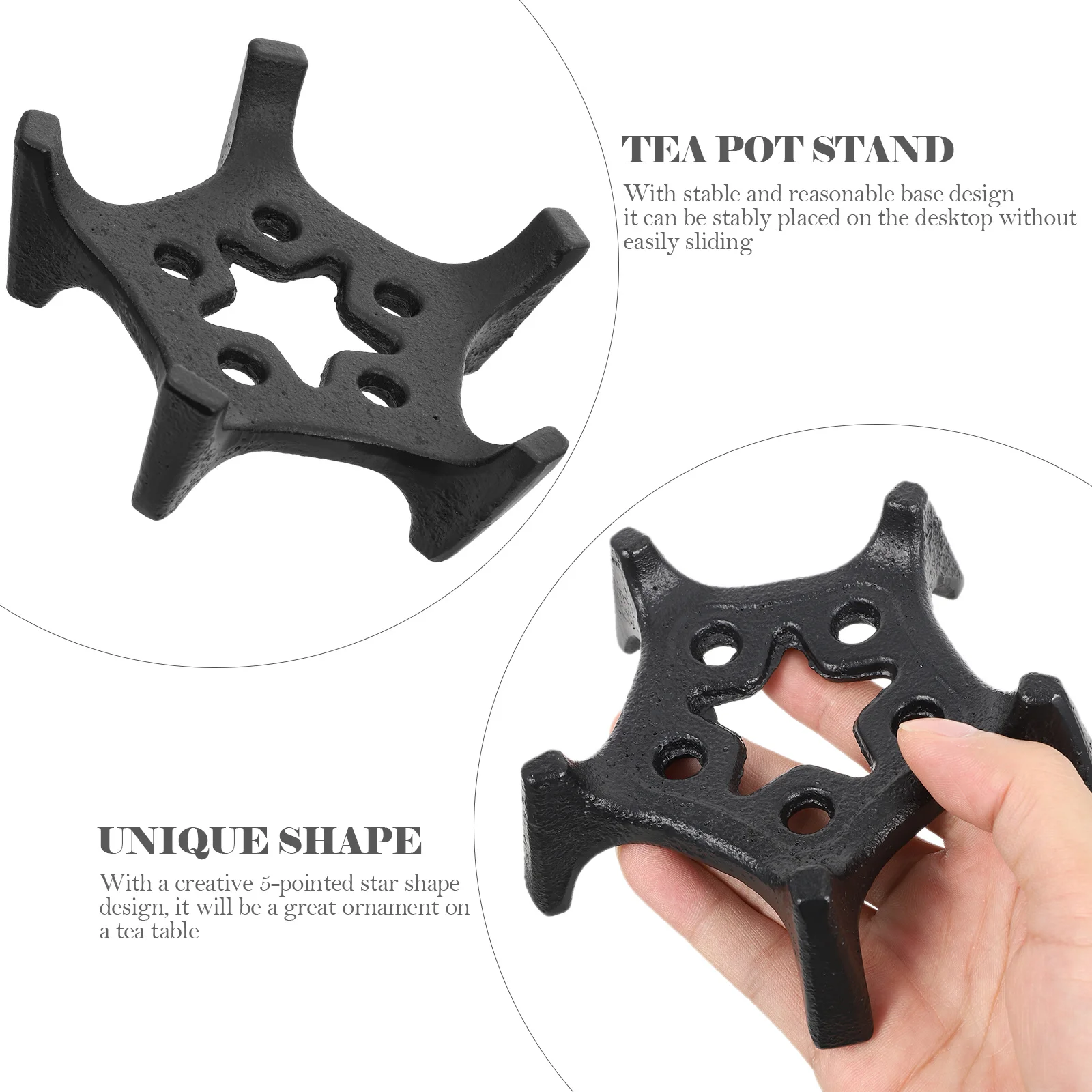 

Professional Iron Teapot Stand Heat Resistant Pentagram Desktop Protector Kettle Rack for Home Tearoom Use Tea Pot Stand