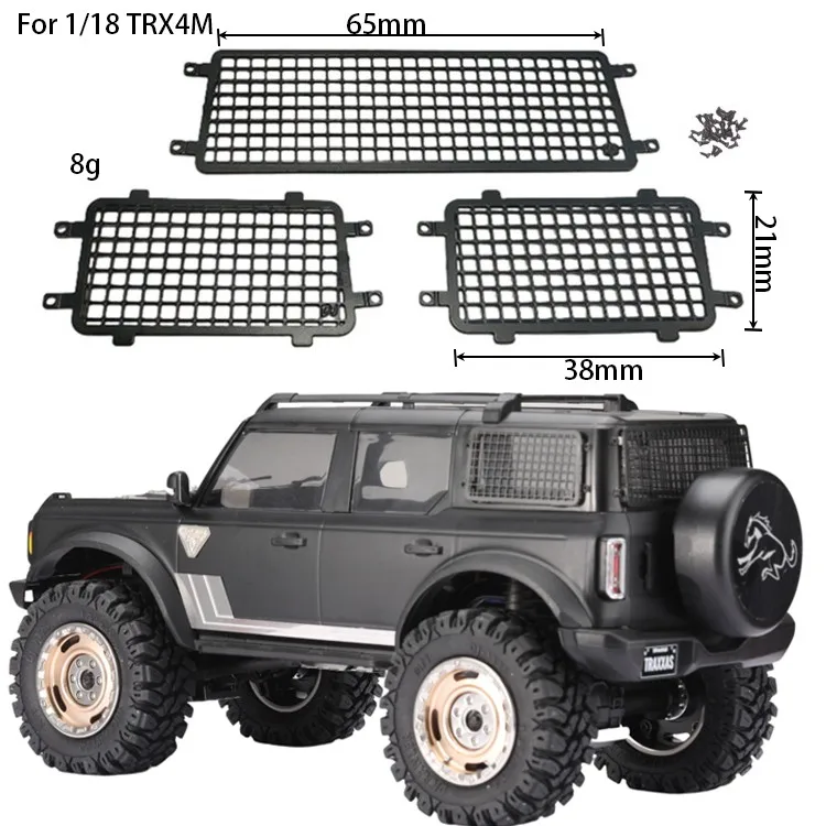 Rear View Mirror Bumper Fender Lampshade Exhaust Pipe Chassis Window Net For Traxxas Trx4m 1/18 Trx4m Bronco Rc Car Upgrade Part