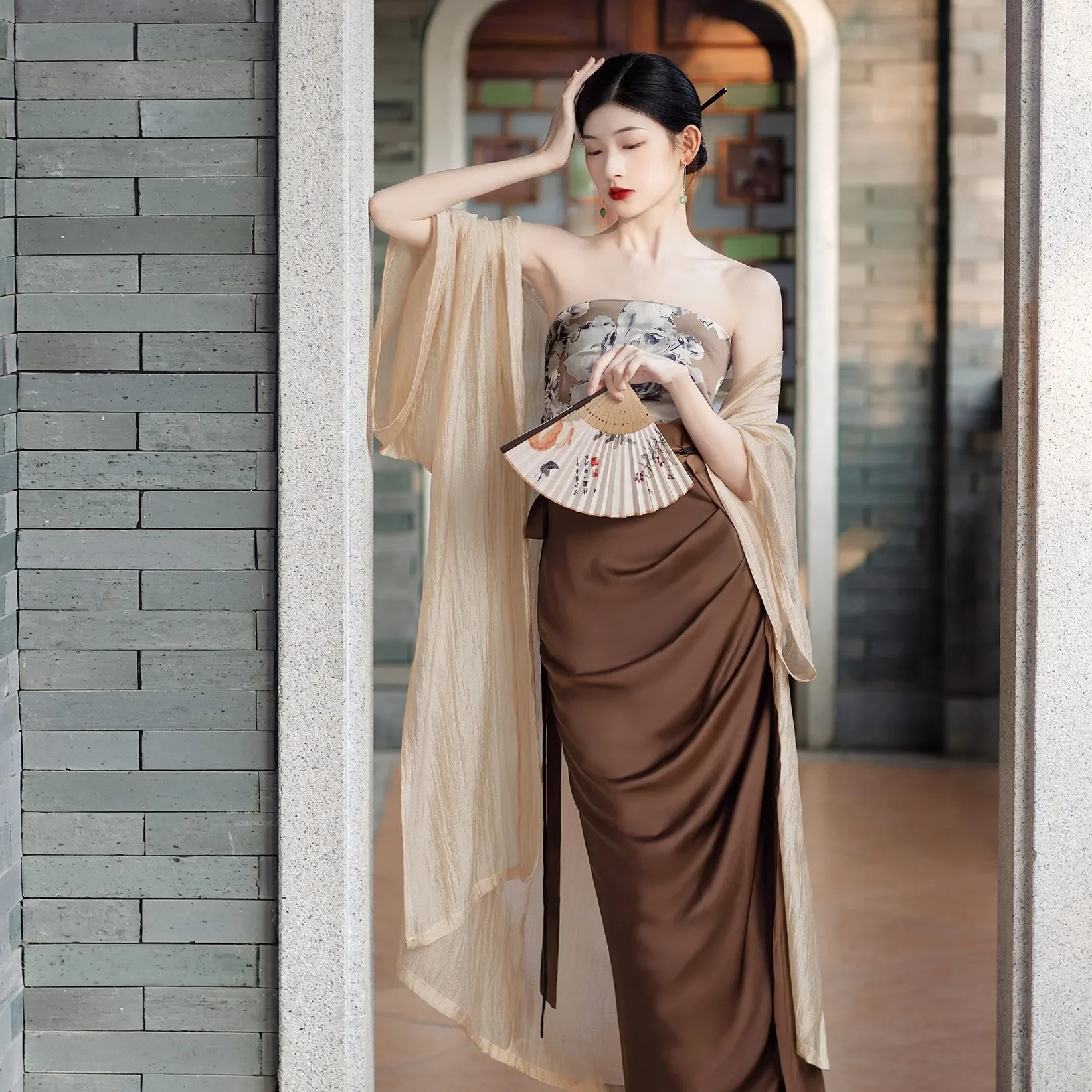 

Новинка 2024 года, костюмы для косплея династии Сун, сексуальное платье с цветочным принтом, элегантный Cheongsam, новый костюм ханьфу в китайском стиле, женское кимоно, халат