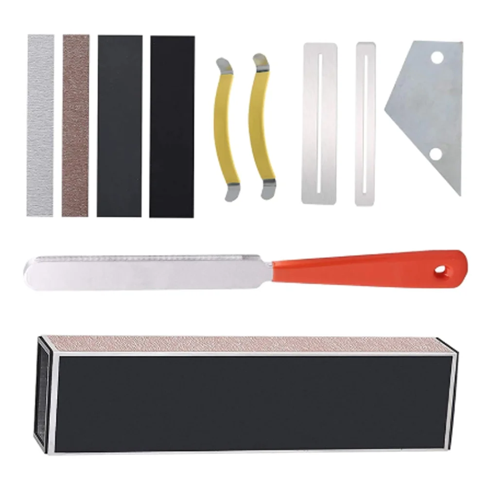 

1Set Guitar Luthier Tool Kit Professional Fret Crowning File Fingerboard Guard String Spreader Leveling Ruler Guitar Repair Tool