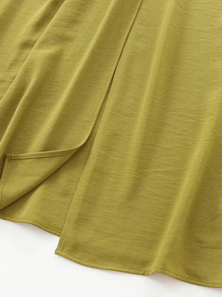 صيف جديد النساء الوافدين تصميم الأزياء مشبك الديكور أكمام فستان طويل بلون الإناث الخصر كاشفة فساتين