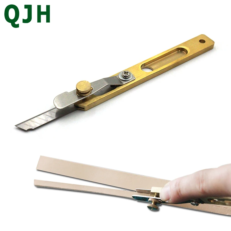 1SET Leather Craft Tools DIY  Incision Cutter Knife Copper Trimming Knife with Blade Leather Cutting Tool DIY Cutting Separator