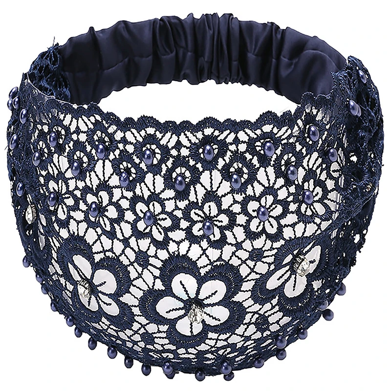 4 color Ladies Khaki-Colored Faux Pearl Hollow Flowers Decor Bohemian Style Headband Suitable For Casual Cute Vintage Hairbands