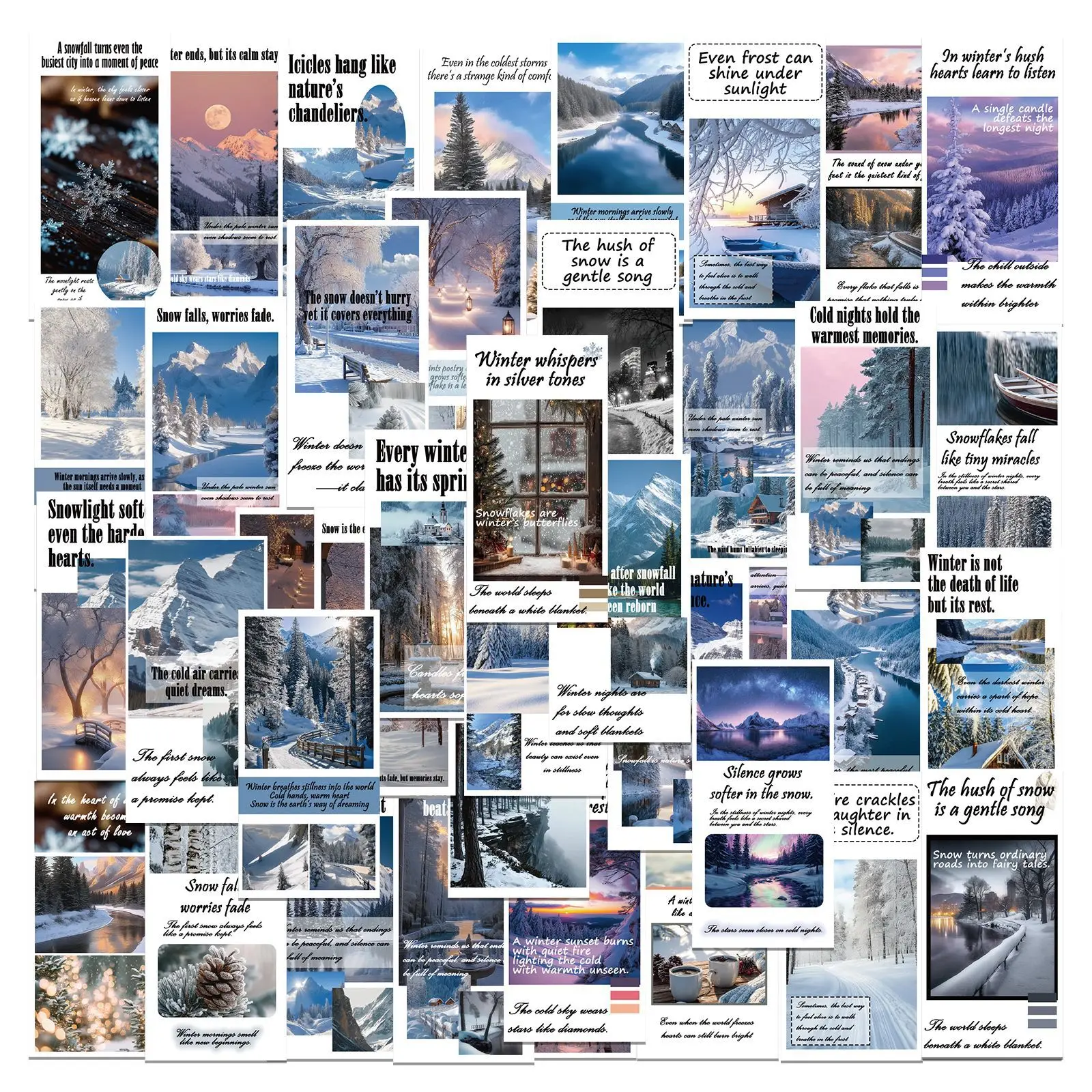 

50PCS Winter Snow Scenery Sticker Creative Art Graffiti Decal Toy Gift DIY Decoration Refrigerator Water Cup Mobile Phone Case