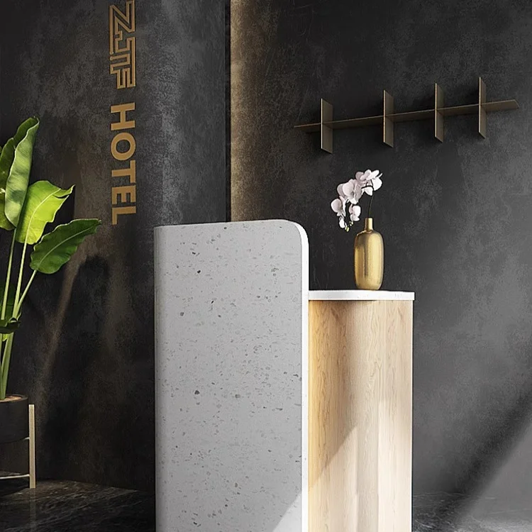 Cream Wind Store Small Cashier Wooden Front Desk Reception Desk Beauty Salon Clothing Store Shopping Guide Desk Barber Shop Bar