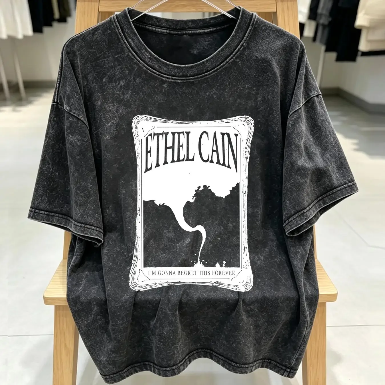washed T Shirt Ethel Cain long or short sleeves vintage Washed Comfortable streetwear graphic Casual Stretched Breathable Soft
