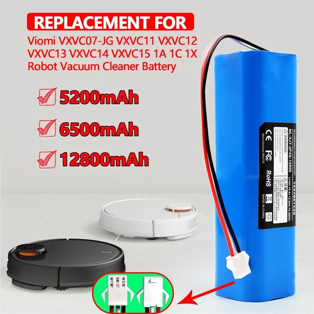 Bateria recarregável do Lítio-íon para o aspirador de pó do robô, 14.4V, 12800 mAh, 18650, m26, 4s2p, pro M9 pro, M8 pro, M7, R1, original