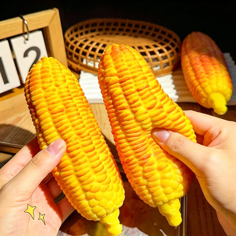 Crunchy Roasted Corn Squishy Decompression Anxiety‑Relief Squeeze Toy Fingertip Sensory Fidget Toy for Adults ASMR Sensory Toy