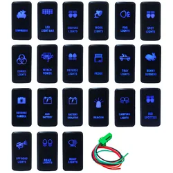 12V Blue Led Car Push Button Switch DRL Horn Power For Toyota Landcruiser Hilux FJ Cruiser Tacoma Fortuner 4Runner Highlander