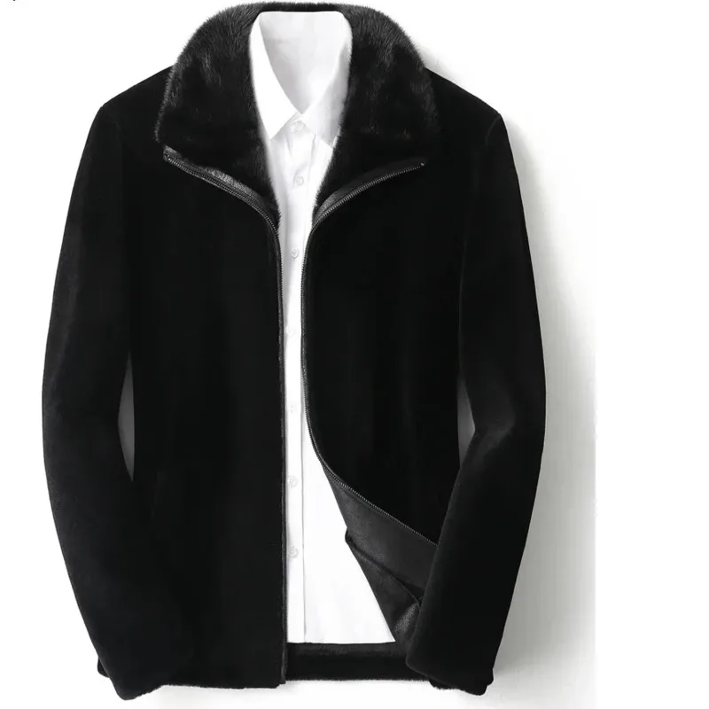 

Men Jacket Winter Coat Mens 2020 Men's Clothing Real Mink Fur Collar Coats 5XL Jackets Male Chaquetas Hombre LXR802
