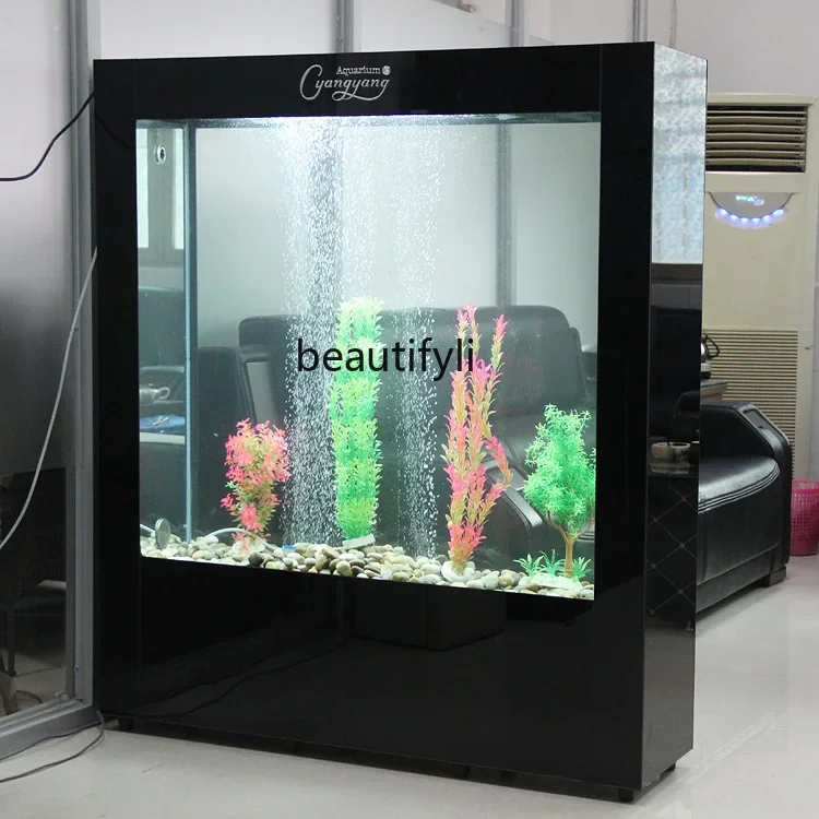 

Simple Ecological Fish Tank Living Room Home Aquarium Change Water Floor Partition Rectangular