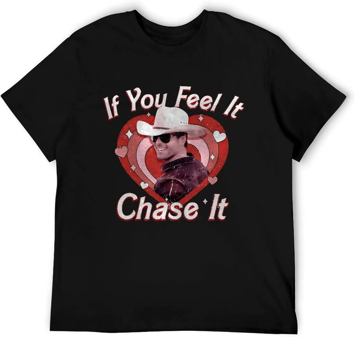 If You Feel It Chase It Shirt Retro Graphic T-Shirt Casual Tee Short Sleeve Tops