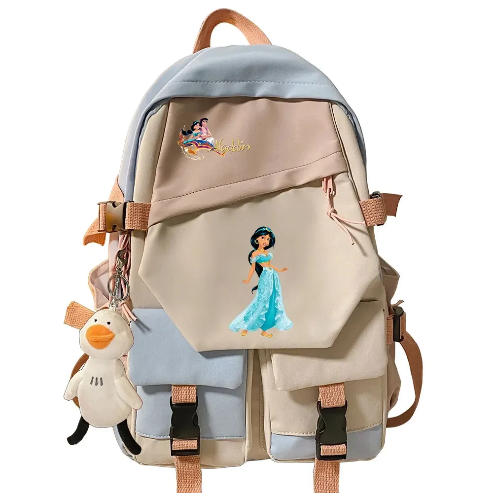 Jasmine princess Kawaii Girls Kids School Book Bags  Teenagers Schoolbags Women Patchwork Bagpack Canvas Student Backpack