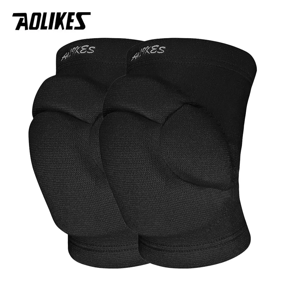 AOLIKES 1 para sportowe pogrubienie nakolanniki siatkówka sporty ekstremalne nakolannik Brace wsparcie taniec joga elastyczny ochraniacz kolan