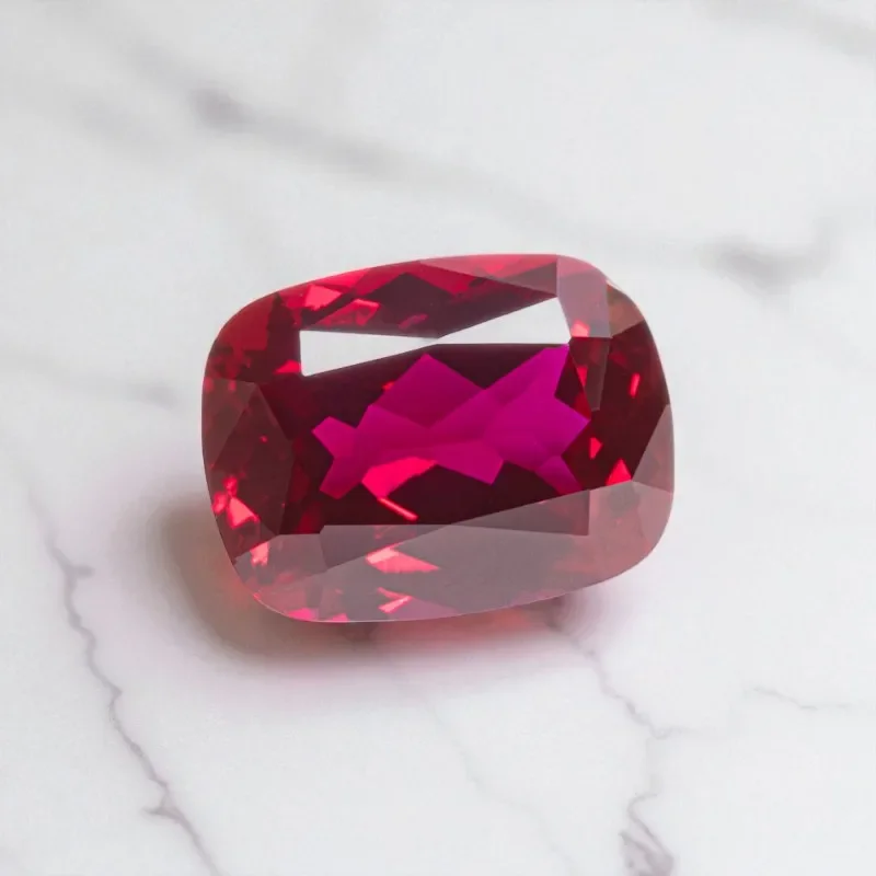 مختبر نمت روبي مستطيل وسادة قطع حمامة الدم الأحمر اللون DIY بها بنفسك حُليات المجوهرات صنع المواد الرئيسية شهادة AGL قابلة للاختيار #4