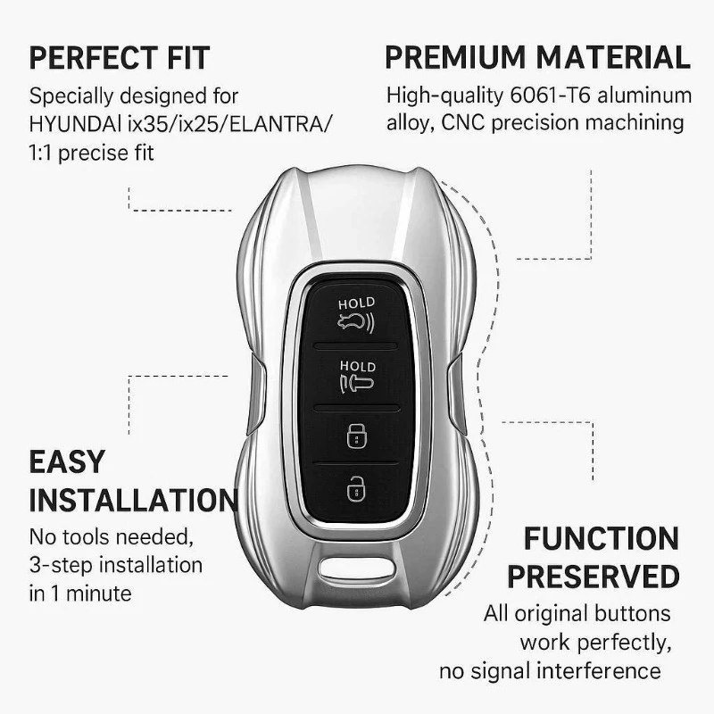 For Hyundai Ix35 Ix25 Famous Pictures Elantra Tucson L Zinc Alloy Car Key Case Keyless Cover Key Shell Interior Accessories