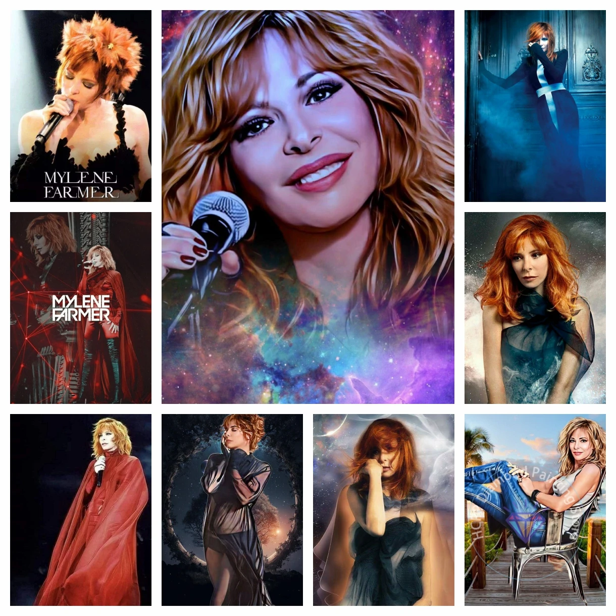 Mylene Farmer Pop Singer Diamond Painting Kit 5D DIY Diamond Cross Embroidery Handmade Art Adult Gift Crafts Home Decoration