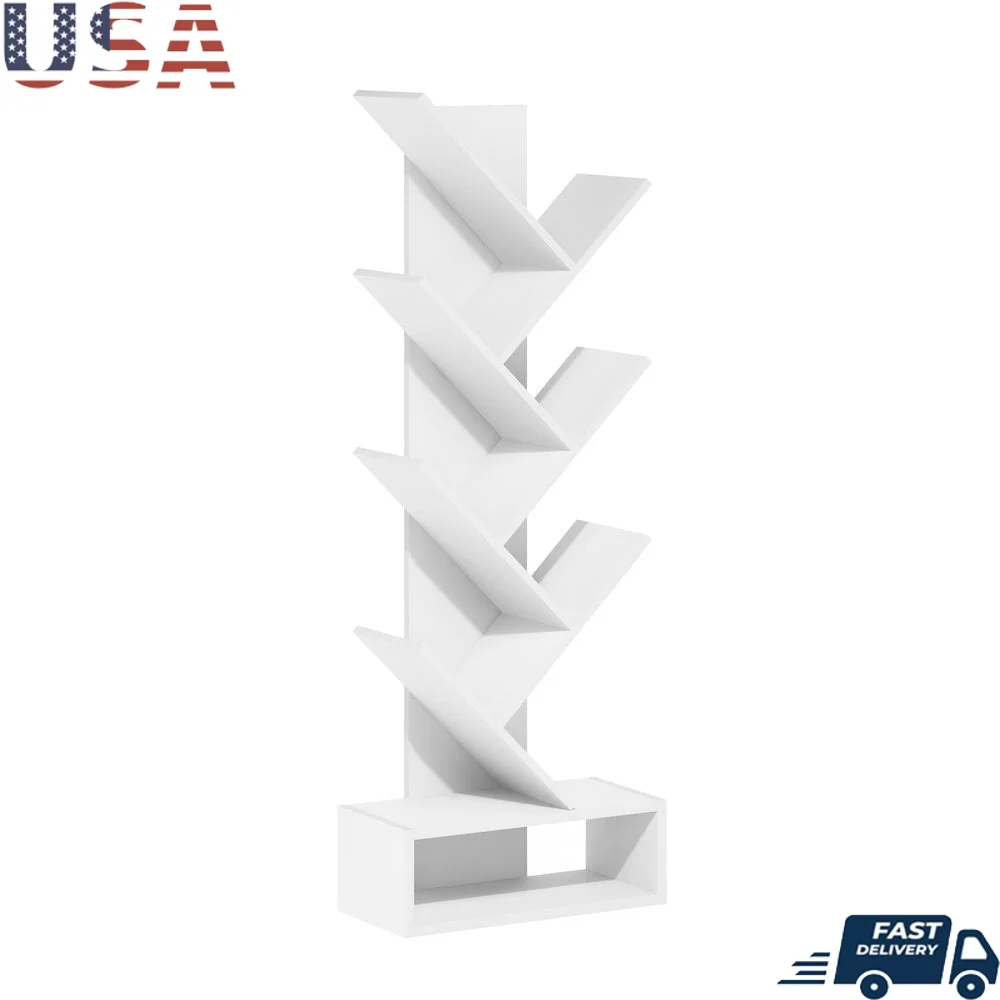 

Книжная полка в виде дерева, 7-уровневый напольный органайзер с уникальным дизайном ветки дерева, гостиная, спальня, домашний офис, дисплей