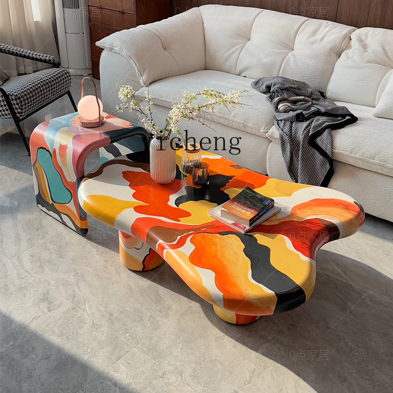 

LSL Irregular Cloud Coffee Table Small Apartment Living Room Creative Modern Simple Creative Tea Table