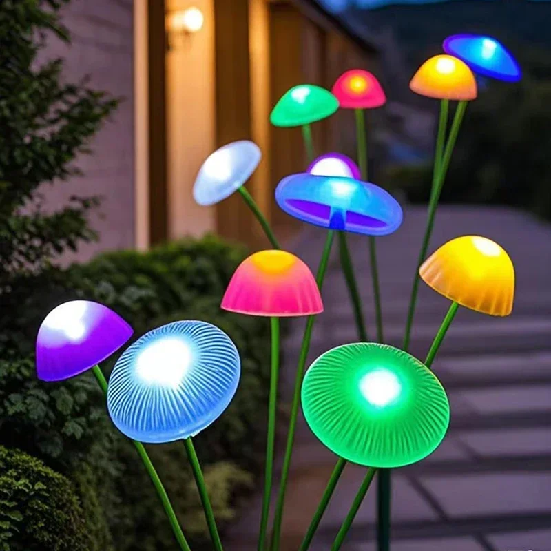 

Pop Outdoor LED Jellyfish Sway Lawn Lights Garden Decor Waterproof Solar Pathway Mushroom Light For Patio Balcony Yard Flowerbed